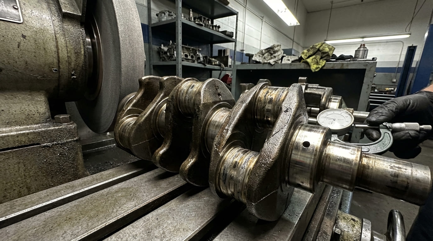 Can a crankshaft be repaired by grinding?