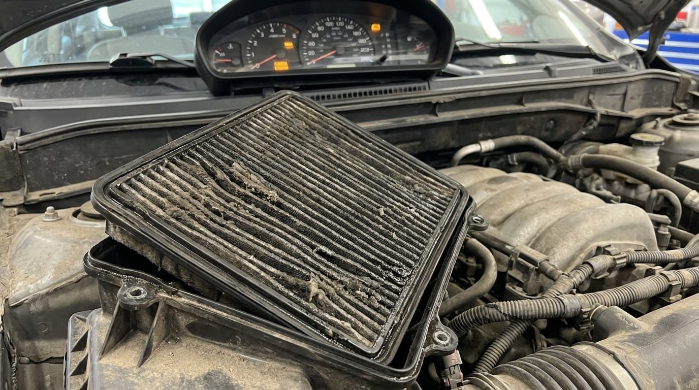Can a dirty air filter cause loss of engine power?