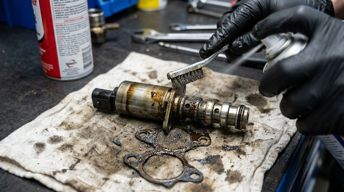 How to clean a VVT solenoid?