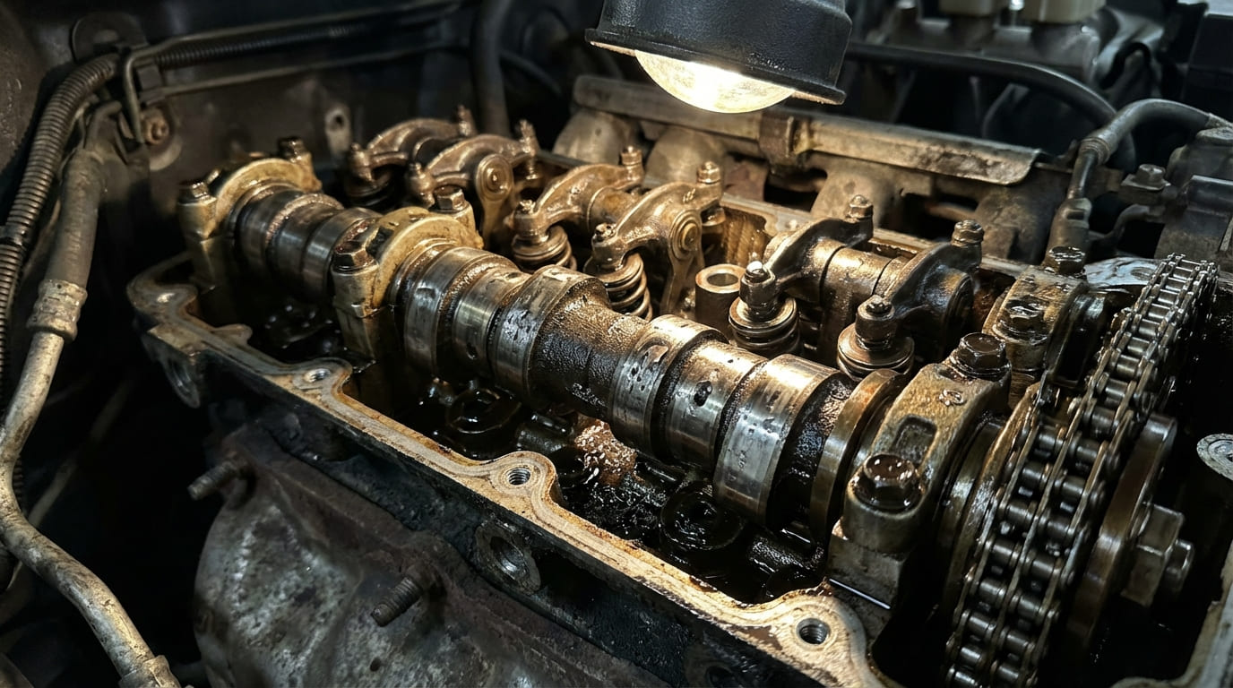 Is it safe to operate an engine with a worn camshaft?
