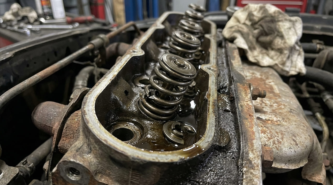 What are the signs of a broken valve spring?