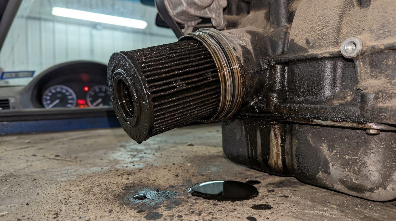 What are the signs of a clogged oil filter?