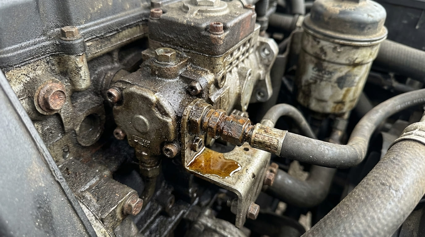 What are the symptoms and causes of diesel injection pump failure?