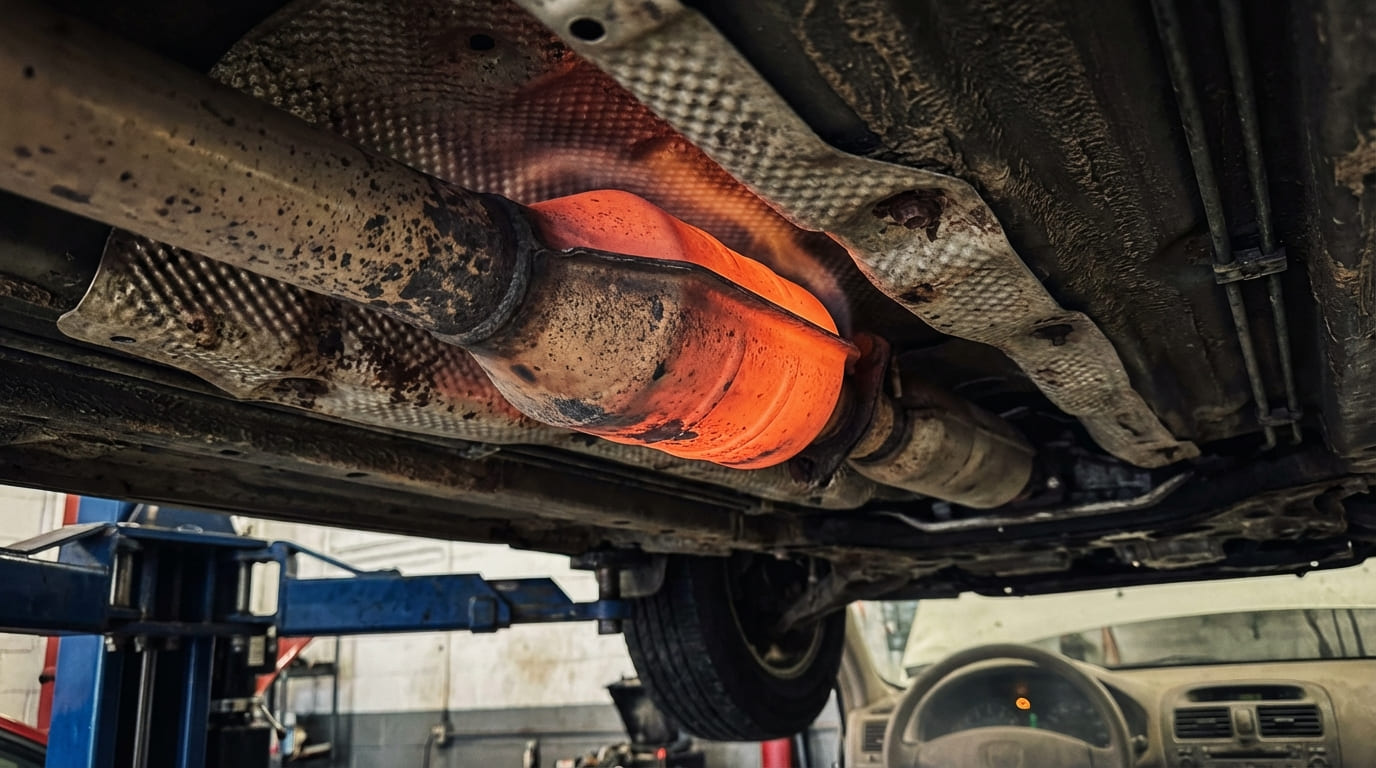 What are the symptoms of a clogged catalytic converter?