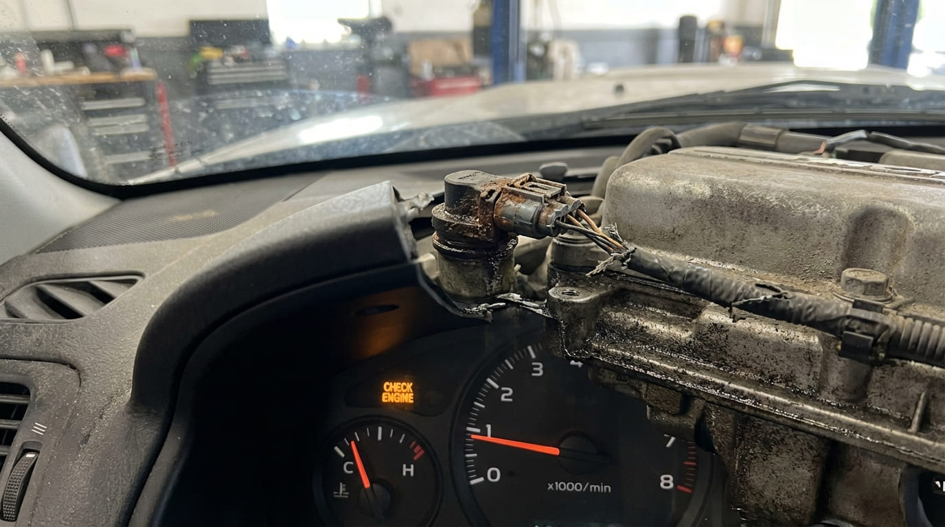 What are the symptoms of a faulty camshaft position sensor?