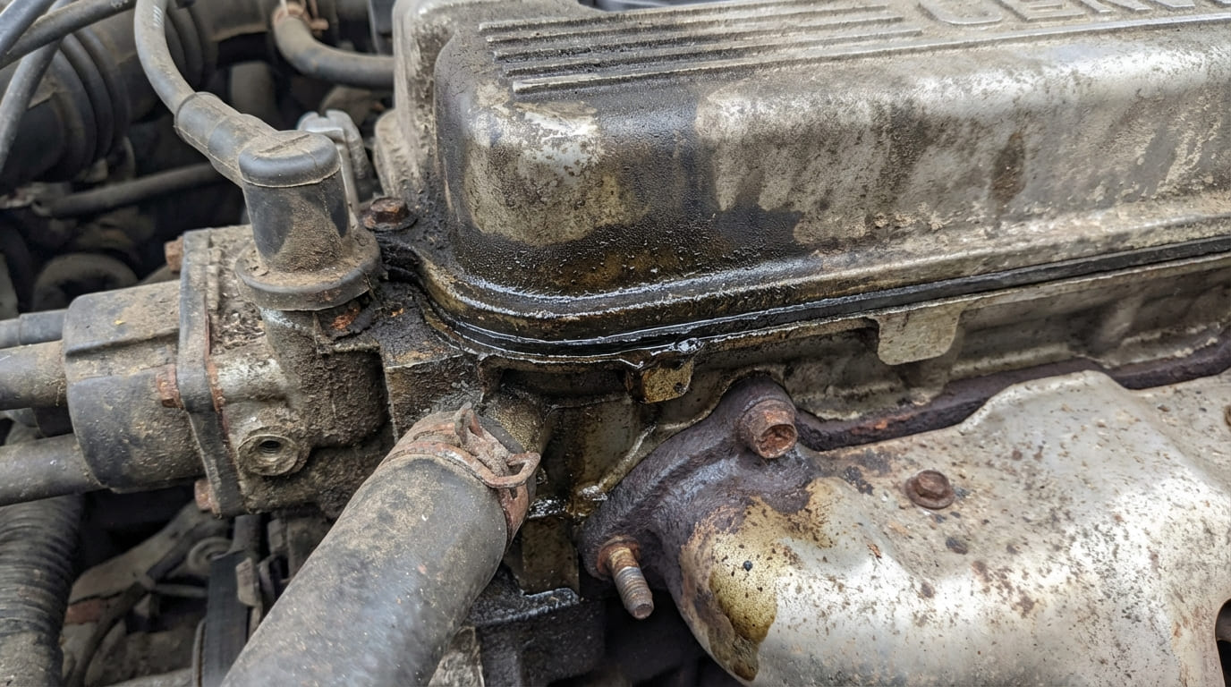 What are the symptoms of a valve cover gasket leak?