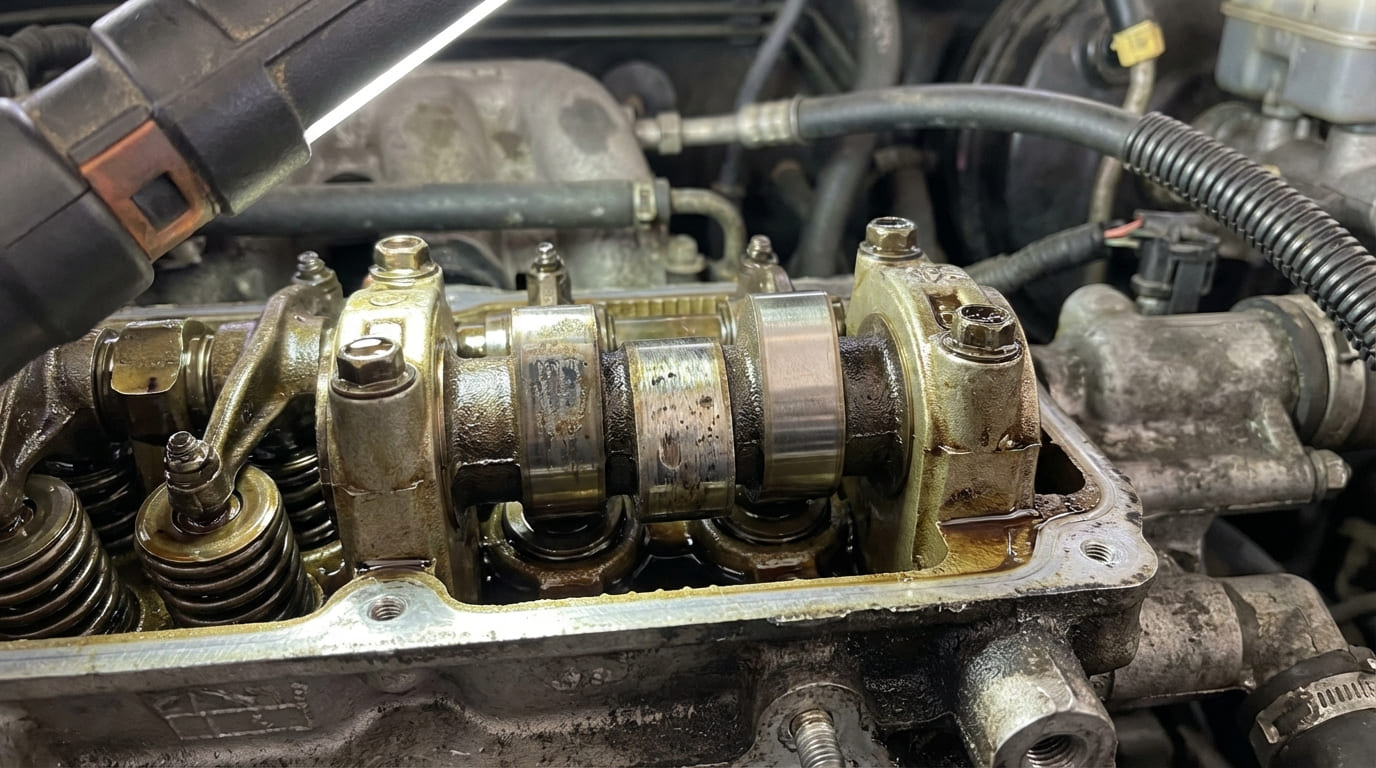 What are the symptoms of a worn camshaft?