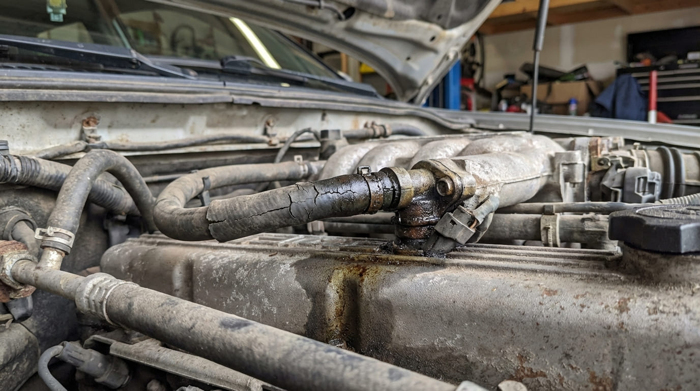 What causes a gasoline smell inside the vehicle?