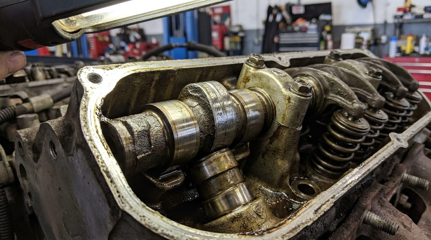 What causes camshaft noise or ticking?