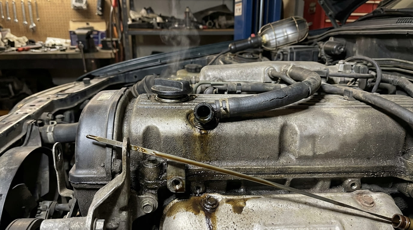 What causes excessive crankcase pressure or blow-by?