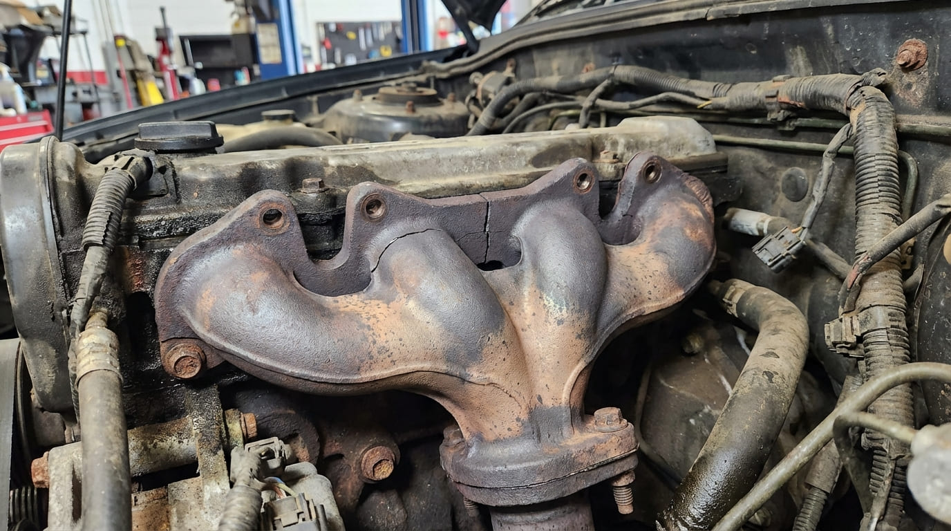 What causes exhaust manifold warping or cracking?