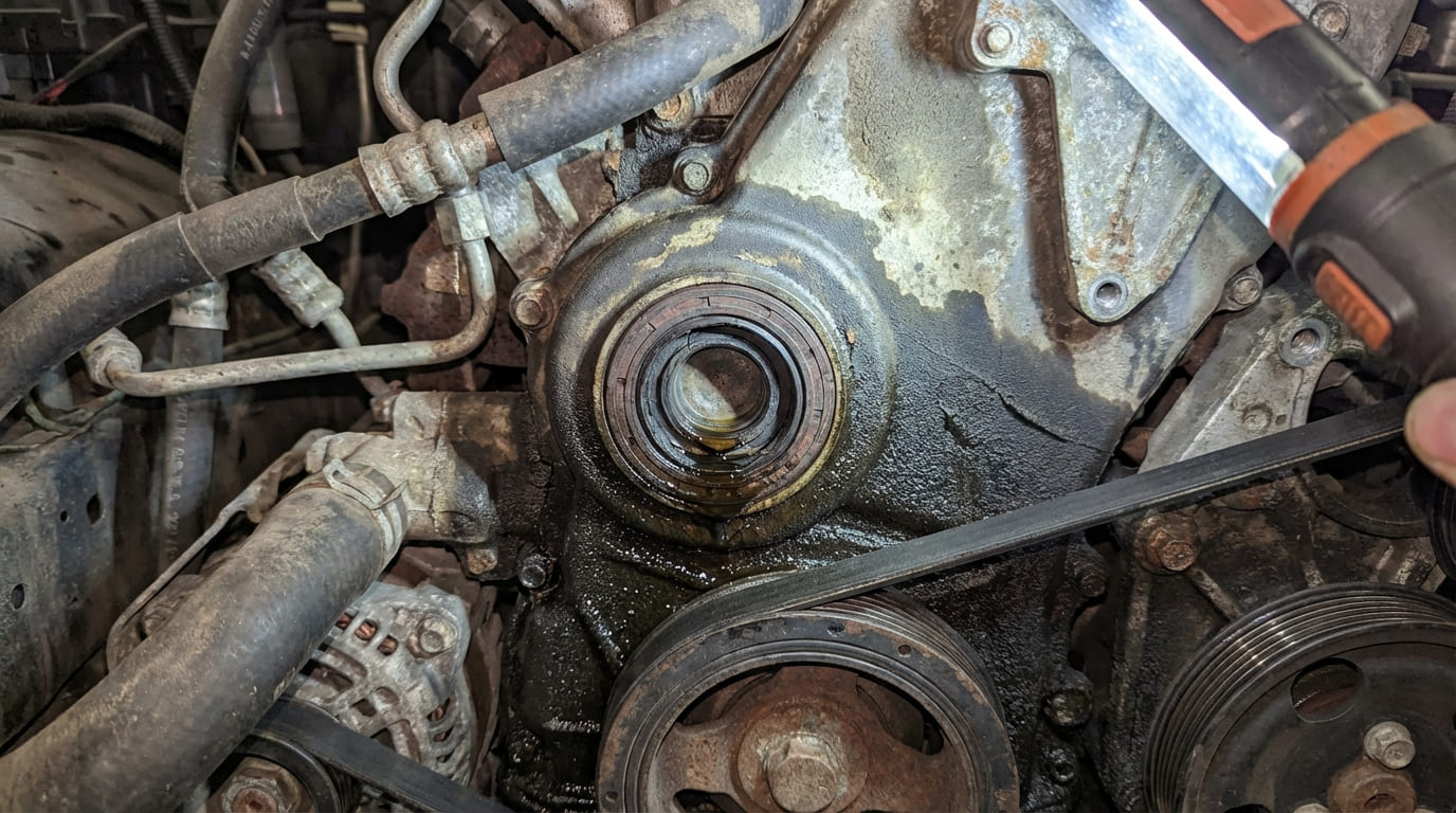 What causes front crankshaft seal failure?