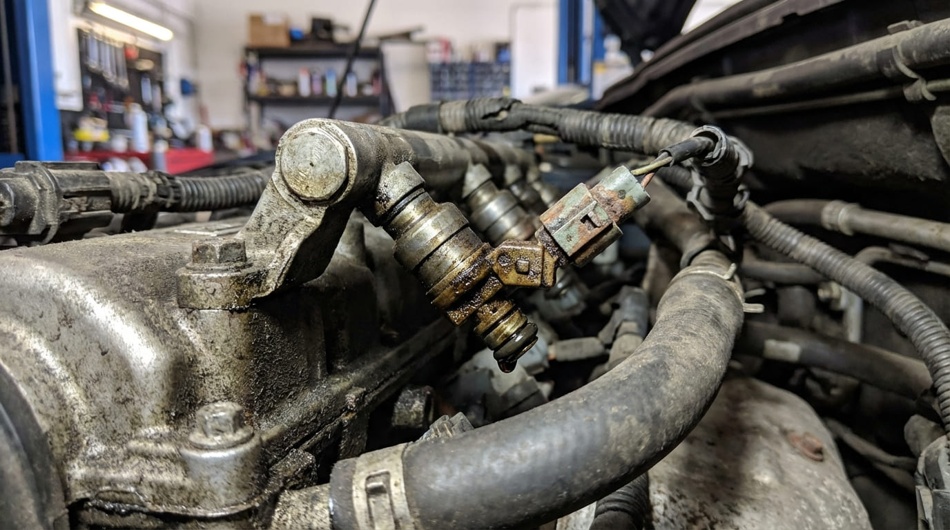 What causes fuel injectors to leak or drip?