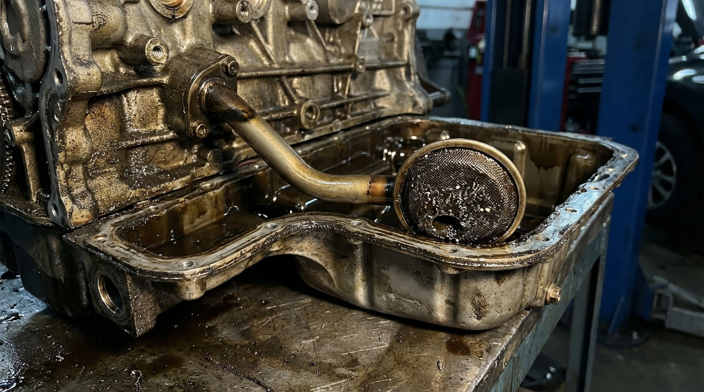 What causes low oil pressure at idle?