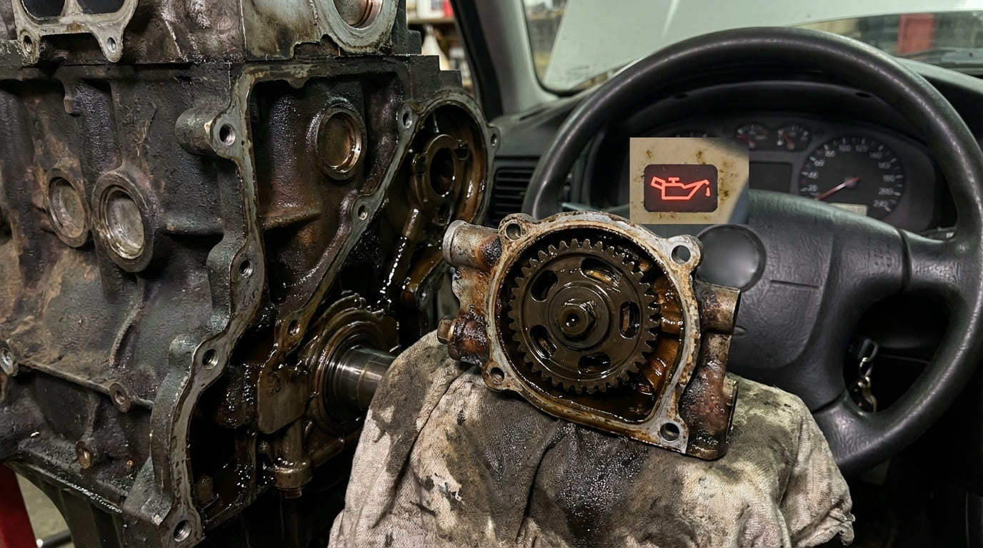 What causes oil pump failure?