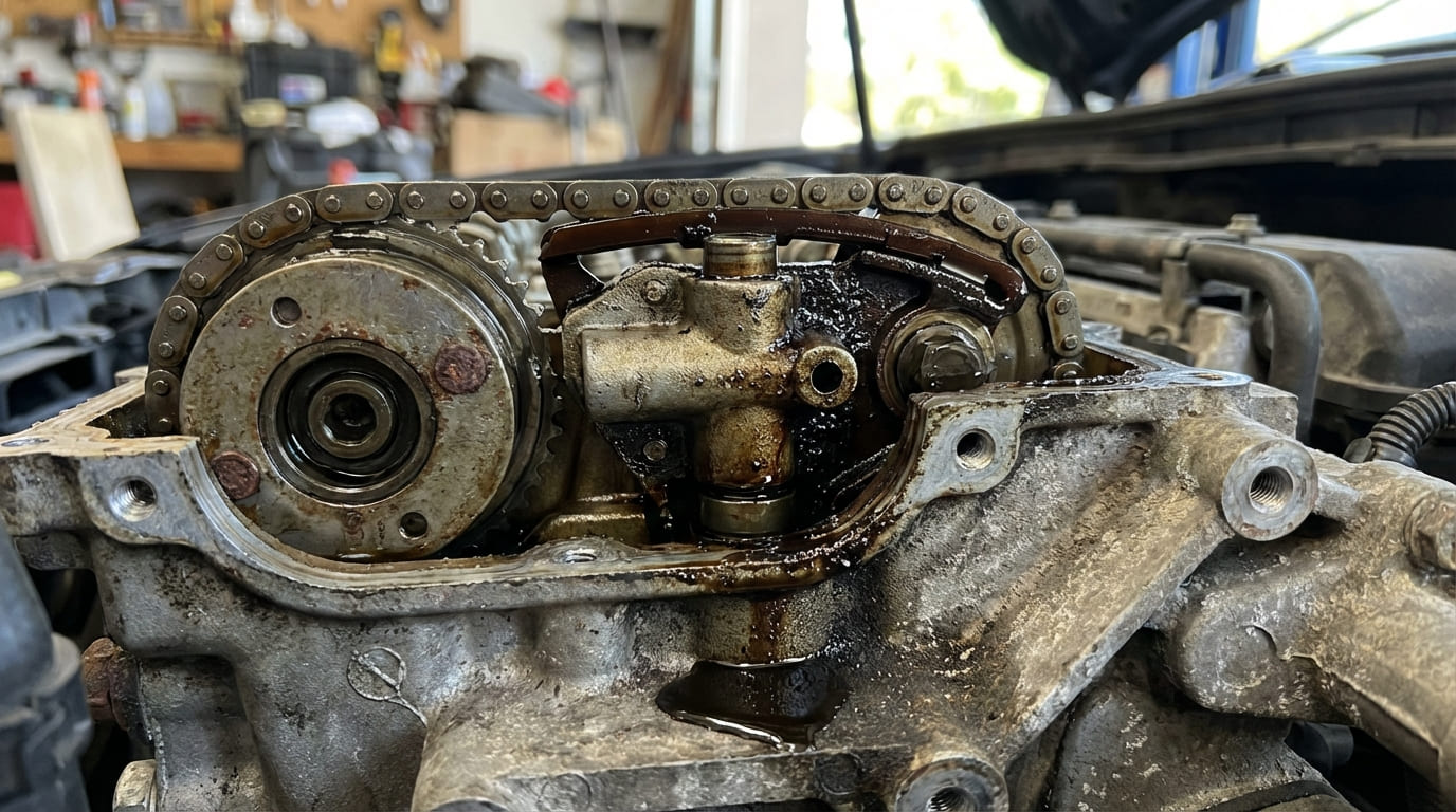 What causes timing chain tensioner failure?