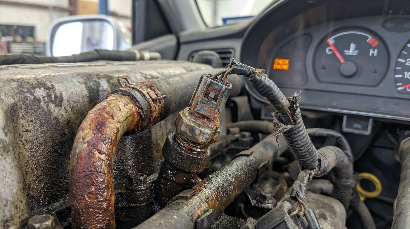 What does the engine coolant temperature sensor do?