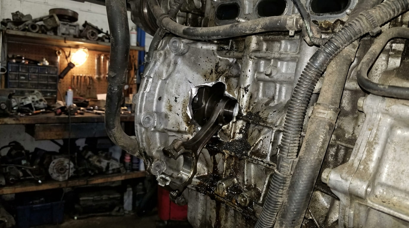 What happens if a connecting rod breaks while driving?