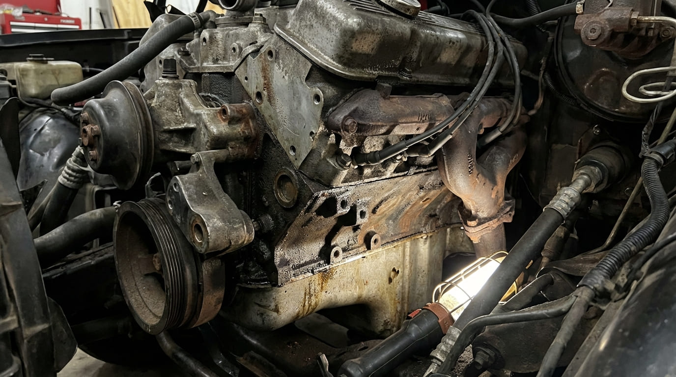 What is an engine block and what does it do?