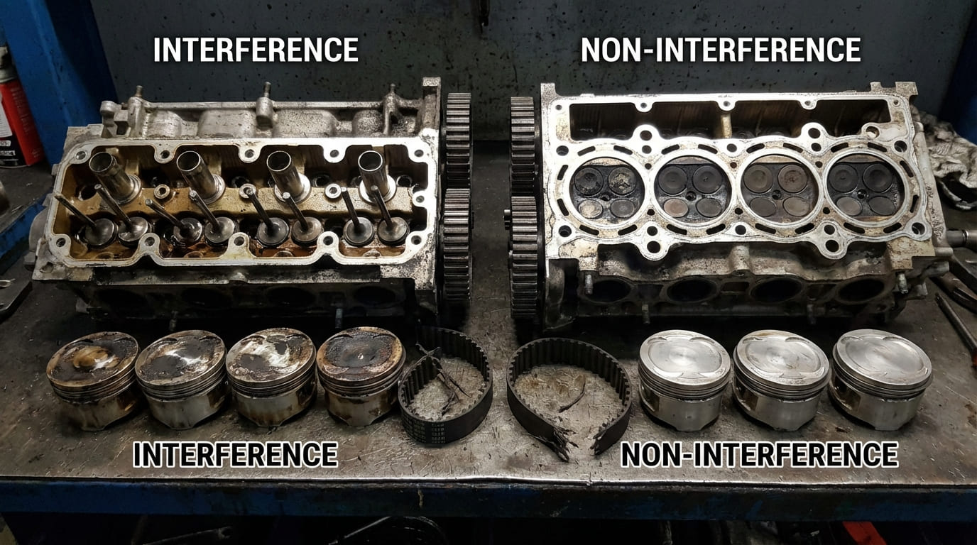 What is the difference between interference and non-interference engines?